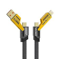 4-in-1 Fast Charging Braided Cable – USB-A & USB-C to Type-C, Micro USB & Lightning