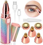 2-in-1 Electric Eyebrow Trimmer & Facial Hair Remover – USB Rechargeable with 4 Attachments