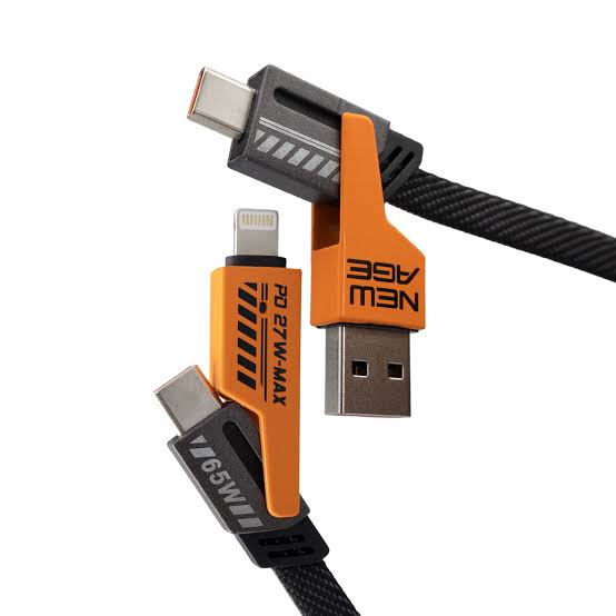 4-in-1 Fast Charging Braided Cable – USB-A & USB-C to Type-C, Micro USB & Lightning