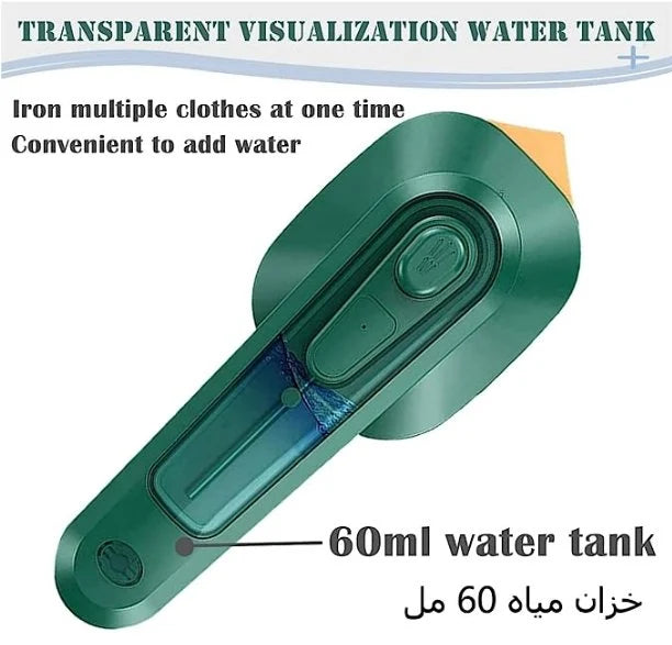 Portable Mini Steam Iron – 60ml Water Tank, Compact & Travel-Ready